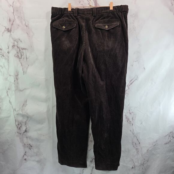 LL Bean Pants Mens 36 X 30 Brown Corduroy Chino Vintage Chocolate Comfort Waist - Picture 1 of 11